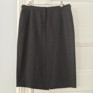 Theory Wool Charcoal Gray Pinstripe Pencil Skirt Size 6
